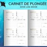 carnet de plongée pour 200 plongées : journal avec 200 plongées et le détail des explorations sous marines (2 plongées par page)