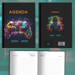 Agenda scolaire pour gamer / emploi du temps avec 1 page par jour