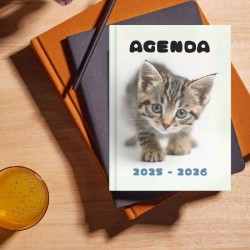 Agenda Chat 2025 2026  de septembre 2025 à juillet 2026 avec une page par jour | chat mignon