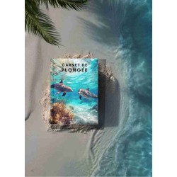 le carnet de plongée avec dauphins . intérieur avec pictogrammes pour noter facilement lesplongées